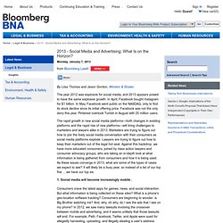 2013 – Social Media and Advertising: What Is on the Horizon?