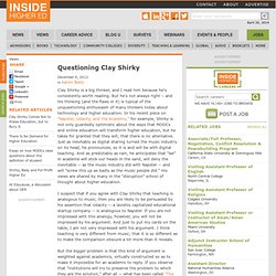 Clay Shirky's response via comments