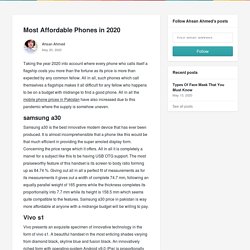 Most Affordable Phones in 2020 - Ahsan Ahmed