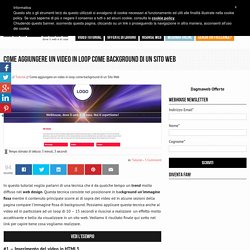 Aggiungere un video di background in un Sito Web