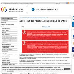 Agrément des prestataires de soins de santé