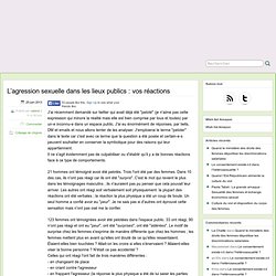 L’agression sexuelle dans les lieux publics : vos réactions