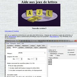 Aide aux Jeux de Lettres