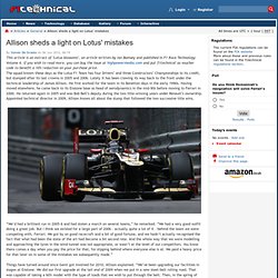 Allison sheds a light on Lotus' mistakes