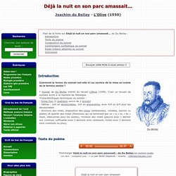 Déjà la nuit en son parc amassait... - Du Bellay (L'Olive) - Commentaire