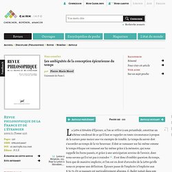 Les ambiguïtés de la conception épicurienne du temps