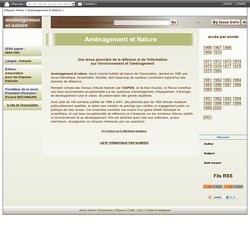 Aménagement et Nature