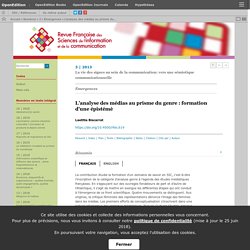 L’analyse des médias au prisme du genre : formation d’une épistémè