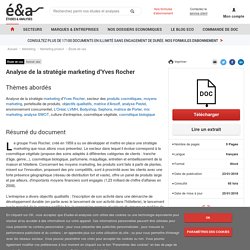 Analyse de la stratégie marketing d'Yves Rocher