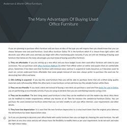 The Many Advantages Of Buying Used Office Furniture