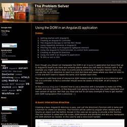 Using the DOM in an AngularJS application - The Problem Solver