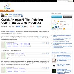 Quick AngularJS Tip: Relating User Input Data to Metadata