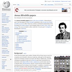 Annus Mirabilis papers