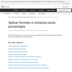 Aplicar formato a números como porcentajes - Soporte de Office