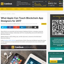 What Apple Can Teach Blockchain App Designers for 2017
