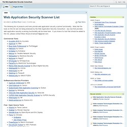 Web Application Security Scanner List