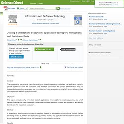 Joining a smartphone ecosystem: application developers’ motivations and decision criteria