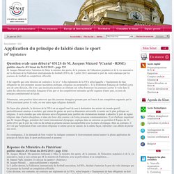 Application du principe de laïcité dans le sport