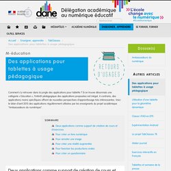 Des applications pour tablettes à usage pédagogique