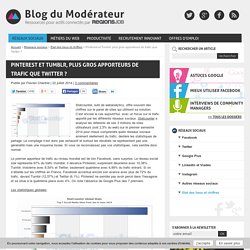 Pinterest et Tumblr, plus gros apporteurs de trafic que Twitter ?