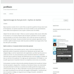 Apprentissage du français écrit : mythes et réalités