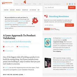 A Lean Approach To Product Validation