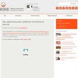 Des approches pour améliorer la fluidité en lecture