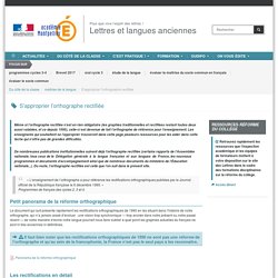 S'approprier l'orthographe rectifiée