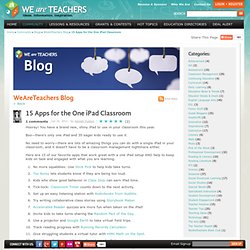 15 Apps for the One iPad Classroom