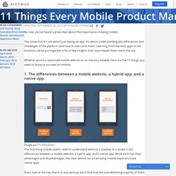 11 Things Every Mobile Product Manager Needs to Know