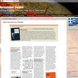 Aprendemos Español: Còmo escribir una Reseña