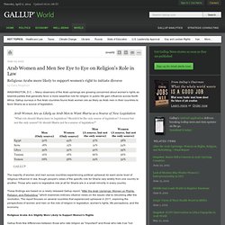 Arab Women and Men See Eye to Eye on Religion’s Role in Law