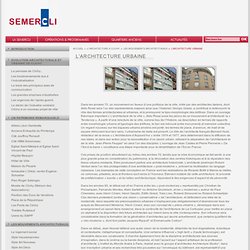 L’architecture urbaine - SEMERCLI
