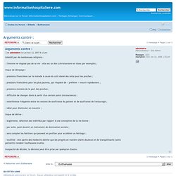 Arguments contre : : Euthanasie
