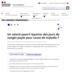 Maladie et congés payés annuels