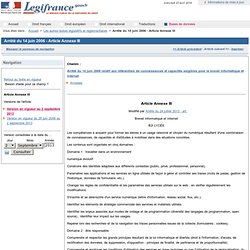 Arrêté du 14 juin 2006 - Article Annexe III