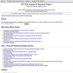 EFL/ESL Articles from The Internet TESL Journal