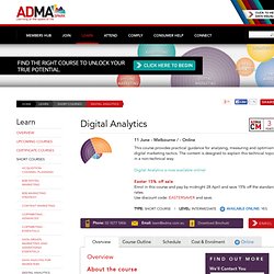 Digital Analytics - ADMA - Association for Data-driven Marketing & Advertising