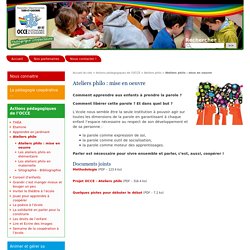 Ateliers philo : mise en oeuvre - Association Départementale du Tarn-et-Garonne