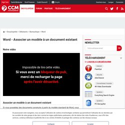 Word - Associer un modèle à un document existant
