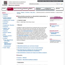 Territoire - Attractivité productive ou attractivité résidentielle : à chaque territoire ses atouts