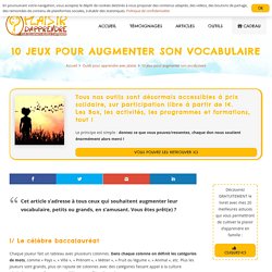 10 jeux pour augmenter son vocabulaire, en s'amusant