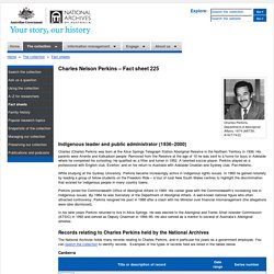 Charles Nelson Perkins - Fact sheet 225 – National Archives of Australia, Australian Government