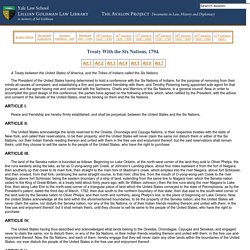 The Avalon Project : Treaty With the Six Nations, 1794.