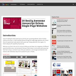 20 Really Awesome Javascript Driven Single Page Websites