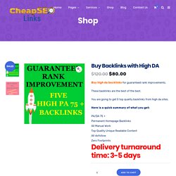 Buy Backlinks with High DA - Cheap Seo Links