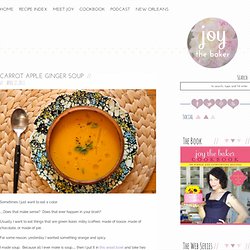 Carrot Apple Ginger Soup