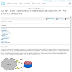 IOS NAT Load-Balancing with Optimized Edge Routing for Two Internet Connections