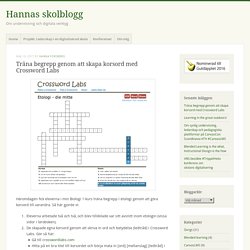 Träna begrepp genom att skapa korsord med Crossword Labs – Hannas skolblogg