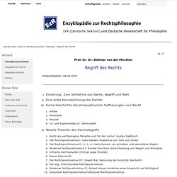 Zur Vertiefung (Web): Begriff des "Rechts" rechtsphilosophisch (von der Pfordten)